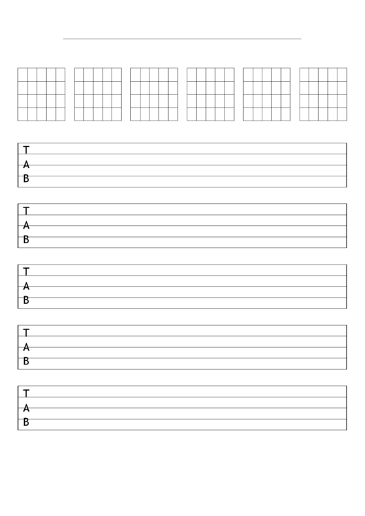Guitar Tablature With Chord Symbols Printable pdf