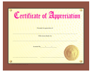 Gold Appreciation Certificate Template