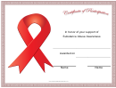 Substance Abuse Awareness Certificate Of Participation Template
