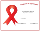 Drug Abuse Awareness Certificate Template