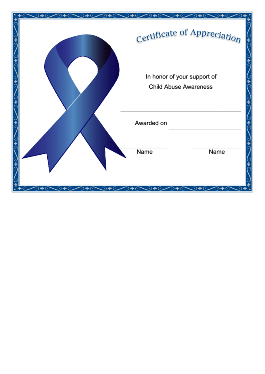 Child Abuse Awareness Certificate Printable pdf