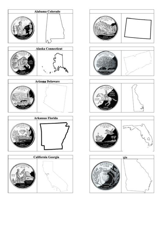 State Quarter Comparison Printable pdf
