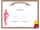 Body Building Achievement Female Certificate