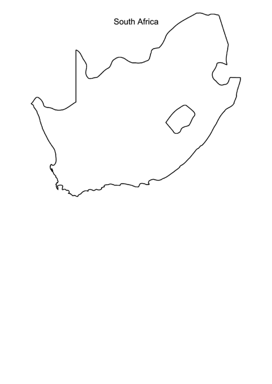 South Africa Outline Map Printable pdf