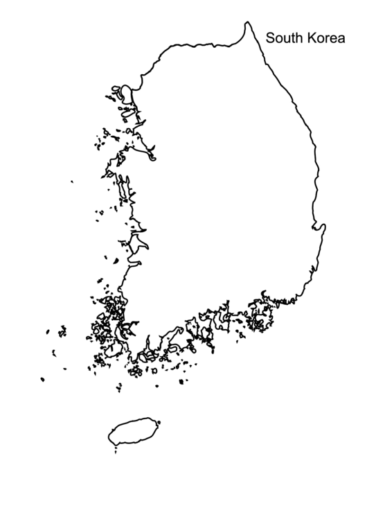 South Korea Outline Map Printable pdf