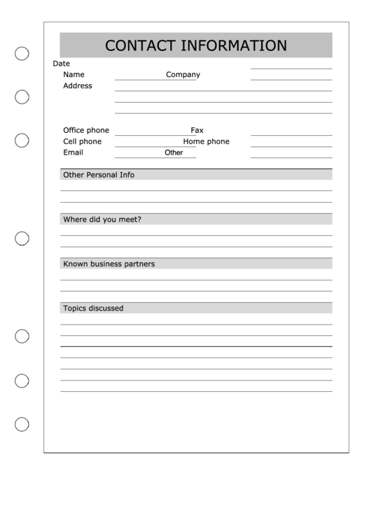 Top 10 Employee Contact Information Form Templates Free To Download In PDF Format