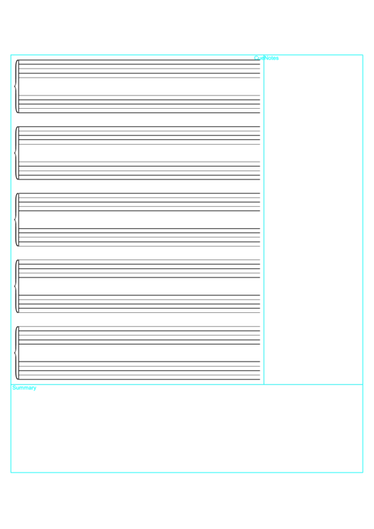 Cornell Notes-Letter-Music-Reversed Printable pdf