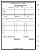 Personal Fitness Record Template - Left