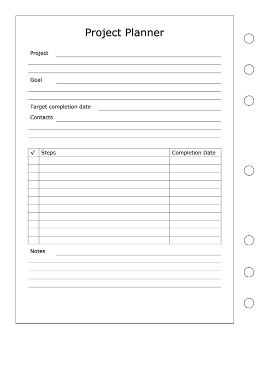 Project Planner Template - Left