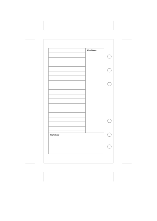 Cornell Notes Template Printable pdf