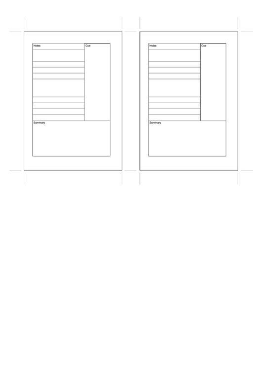 A6 Organizer Cornell Note Page - Left Printable pdf