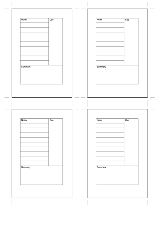 Small Organizer Cornell Note Page - Left Printable pdf