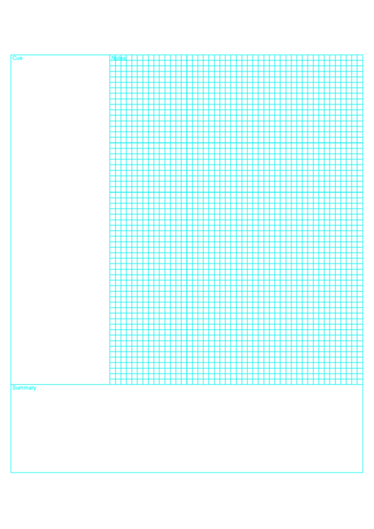 Cornell Notes - Letter - Grid Printable pdf