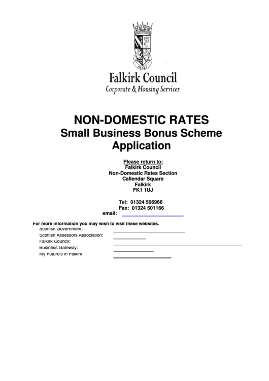 Small Business Bonus Scheme Application Form