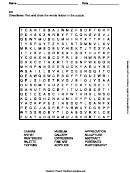 Art Word Search Puzzle Template