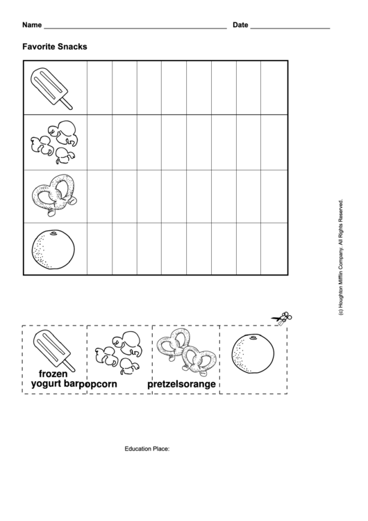 Favorite Snacks Activity Sheet Printable pdf