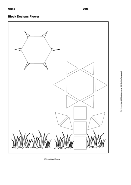 Block Designs Flower Printable pdf
