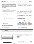 Form Ri-1120v - Rhode Island Corporation Corporation Tax Voucher - 2012