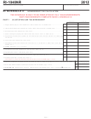 Form Ri-1040nr - Ri Schedule Ii - Nonresident Tax Calculation - 2012