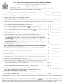 Maine Educational Opportunity Tax Credit Worksheet - 2015