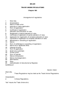 Trade Unions Regulations Printable pdf