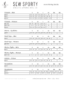 Sizing Guide - Sew Sporty Worksheet