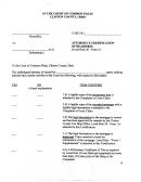 Attorney's Certification Of Readiness Form - Clinton County, Ohio