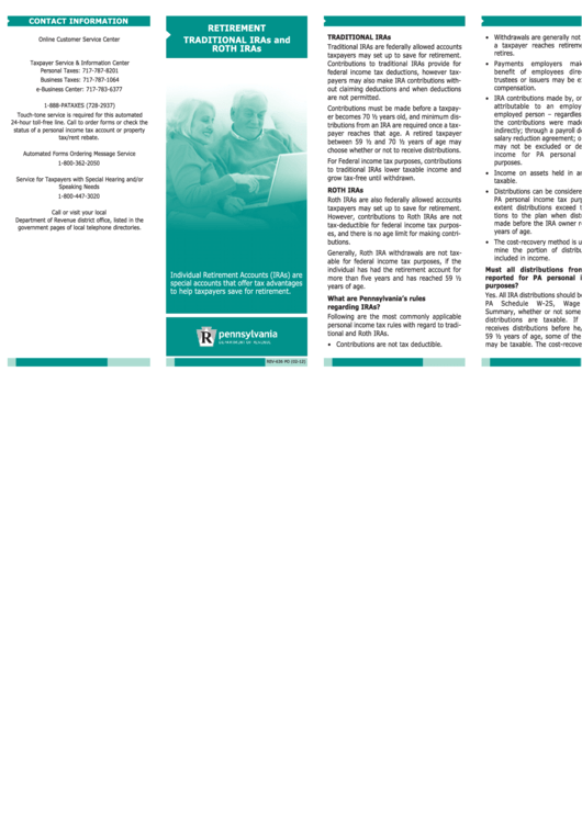Form Rev-636 Po - Retirement - Traditional Iras And Roth Iras Printable pdf