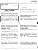 Instructions For Form 165 - Arizona Partnership Income Tax Return - 2014