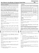 Instructions For Arizona Form 201 - Renter's Certificate Of Property Taxes Paid - 2014