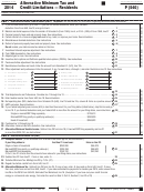 California Schedule P (540) - Alternative Minimum Tax And Credit Limitations - Residents - 2014
