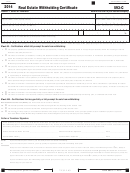 California Form 593-c - Real Estate Withholding Certificate - 2014