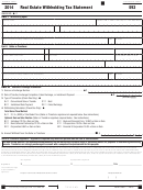 California Form 593 - Real Estate Withholding Tax Statement - 2014