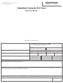 Form Dr 0084 - Substitute Colorado W-2 Form