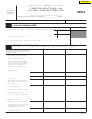 Fillable Form N-40 - Schedule J - Trust Allocation Of An Accumulation Distribution - 2014 Printable pdf