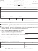 Form Fwv - Application For Farm Wineries And Vineyards Tax Credit