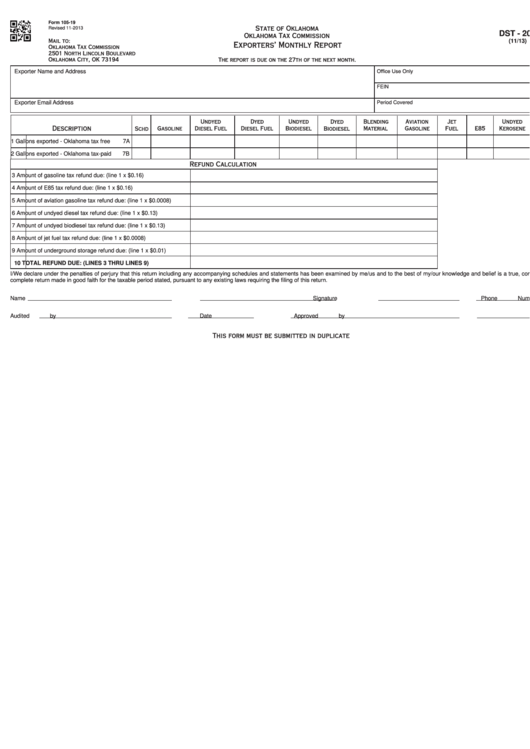 Fillable Form 105-19 - Exporters