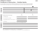 Form Lb92 - Certificate Of Destruction - Distilled Spirits