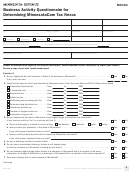Form Mc101 - Minnesota Business Activity Questionnaire For Determining Minnesotacare Tax Nexus