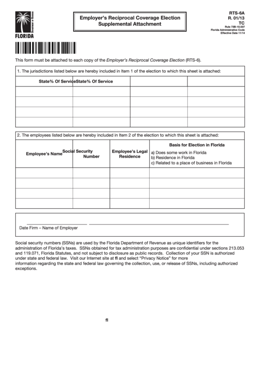 Form Rts-6a - Employer