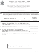 Maine Capital Investment Credit Worksheet For Tax Year 2015