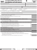 Form 3807 - California Local Agency Military Base Recovery Area Deduction And Credit Summary - 2014
