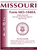 Form Mo-1040a - Single/married (income From One Spouse) Short Form - 2014
