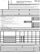 Form Cg-15 - Cigarette Use Tax Return Printable pdf