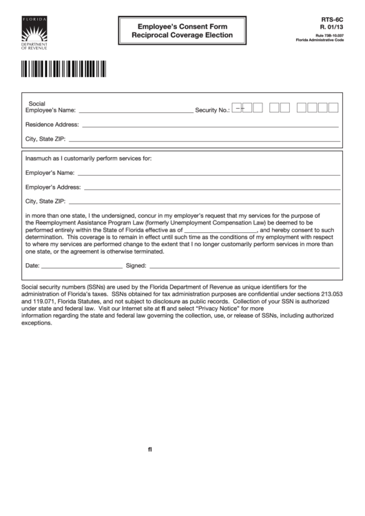 Form Rts-6c - Employee