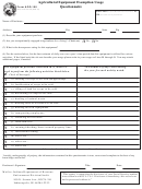 Form Agq-100 - Agricultural Equipment Exemption Usage Questionnaire