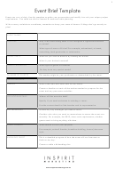 Event Brief Template