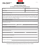 Form It Waiver - Individual Taxpayer Waiver For Preparer's Electronic Filing Requirement