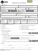 Fillable Form Cr-T - Application For Tax Certificate Printable pdf