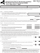 Form Au-12.3 - Employment Test For Businesses Certified By Empire State Development (esd)